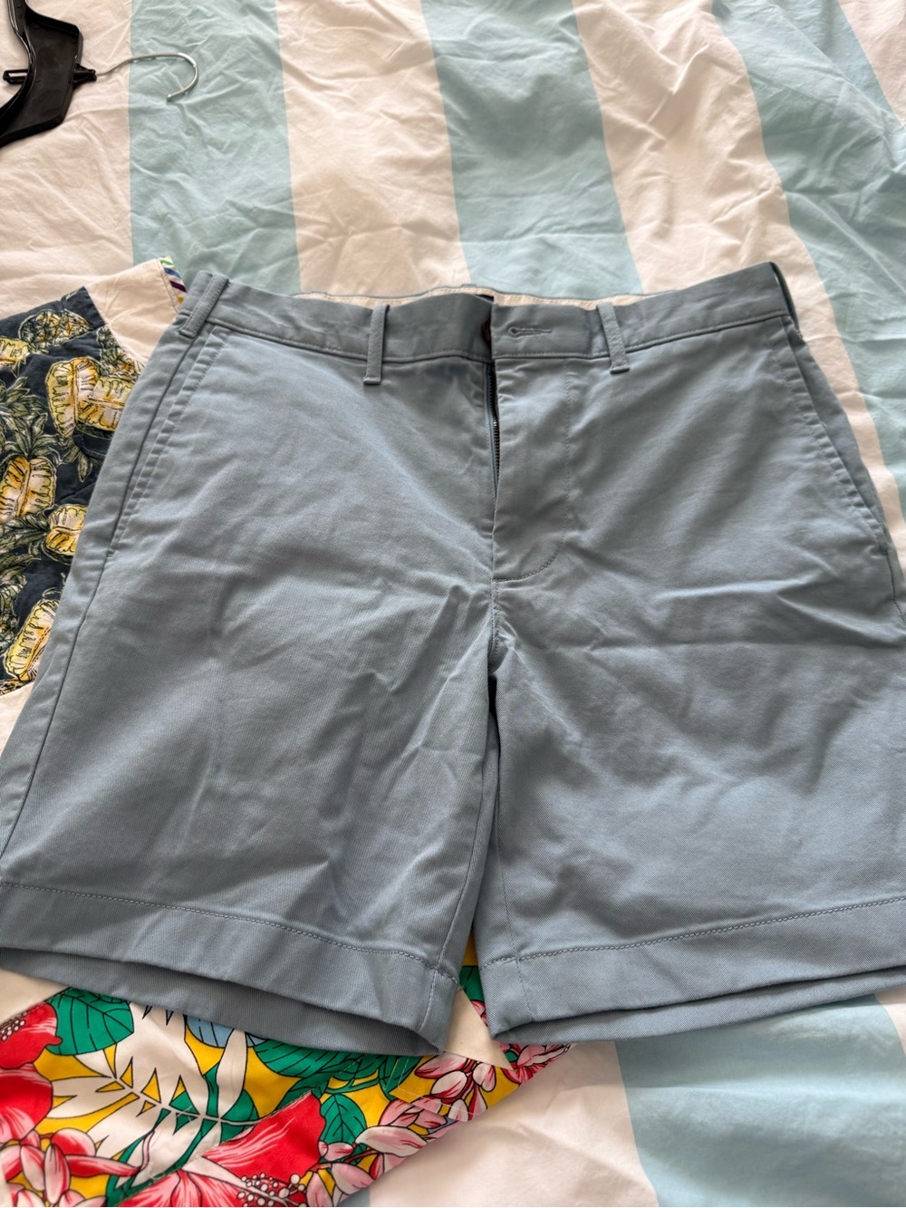 J. Crew Light Blue Flat-Front Chino Shorts